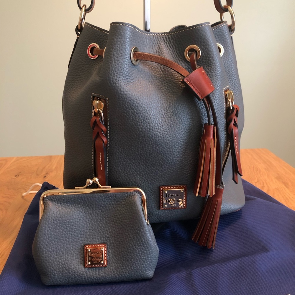 Dooney & Bourke Drawstring Cooper Hobo w/matching coin purse